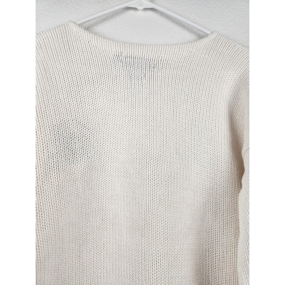 Vintage Polo Ralph Lauren Cream Sweater Men Small Crew Neck Logo Long Sleeve - Picture 4 of 10